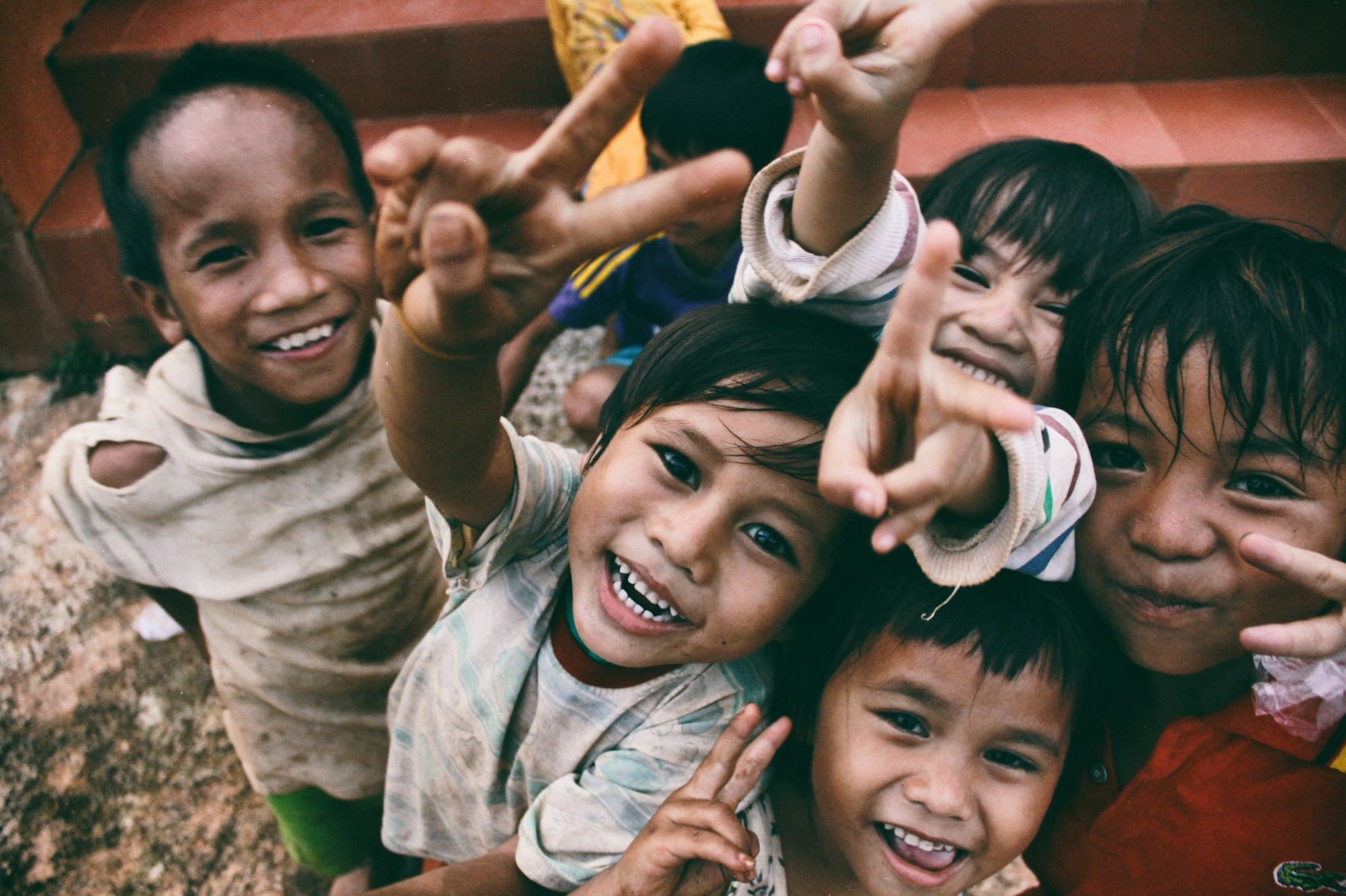 Smiling children in rural India